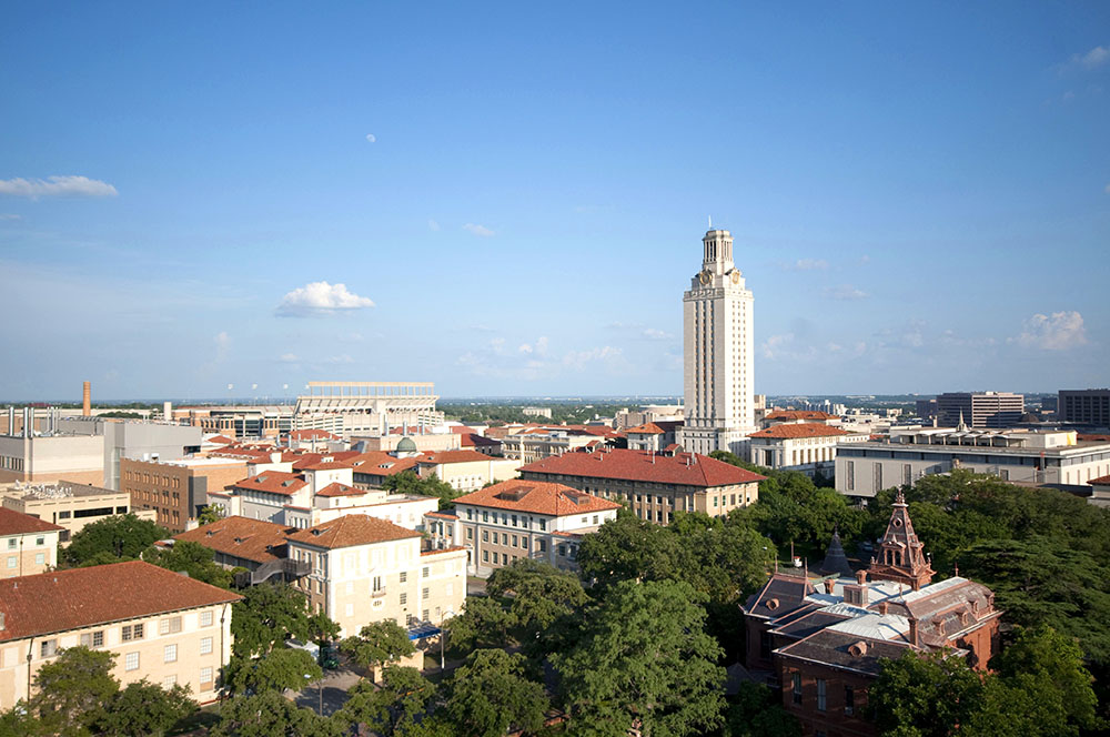 ut main tower view over campus